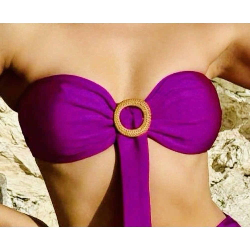 Women's Ring DetailBandeau Top And Hollow...Violet Purple / 12(XL)